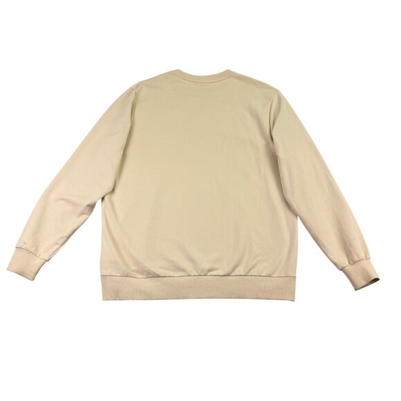 Puma Mens Beige Cotton Logo Crewneck Sweatshirt Casual Pullover Sz XXL - Picture 3 of 11